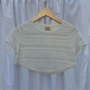 Ronny Kobo Collection Cream Textured Crop Top